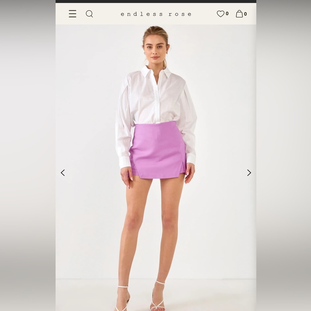 Endless rose high waisted skort sz L Magenta